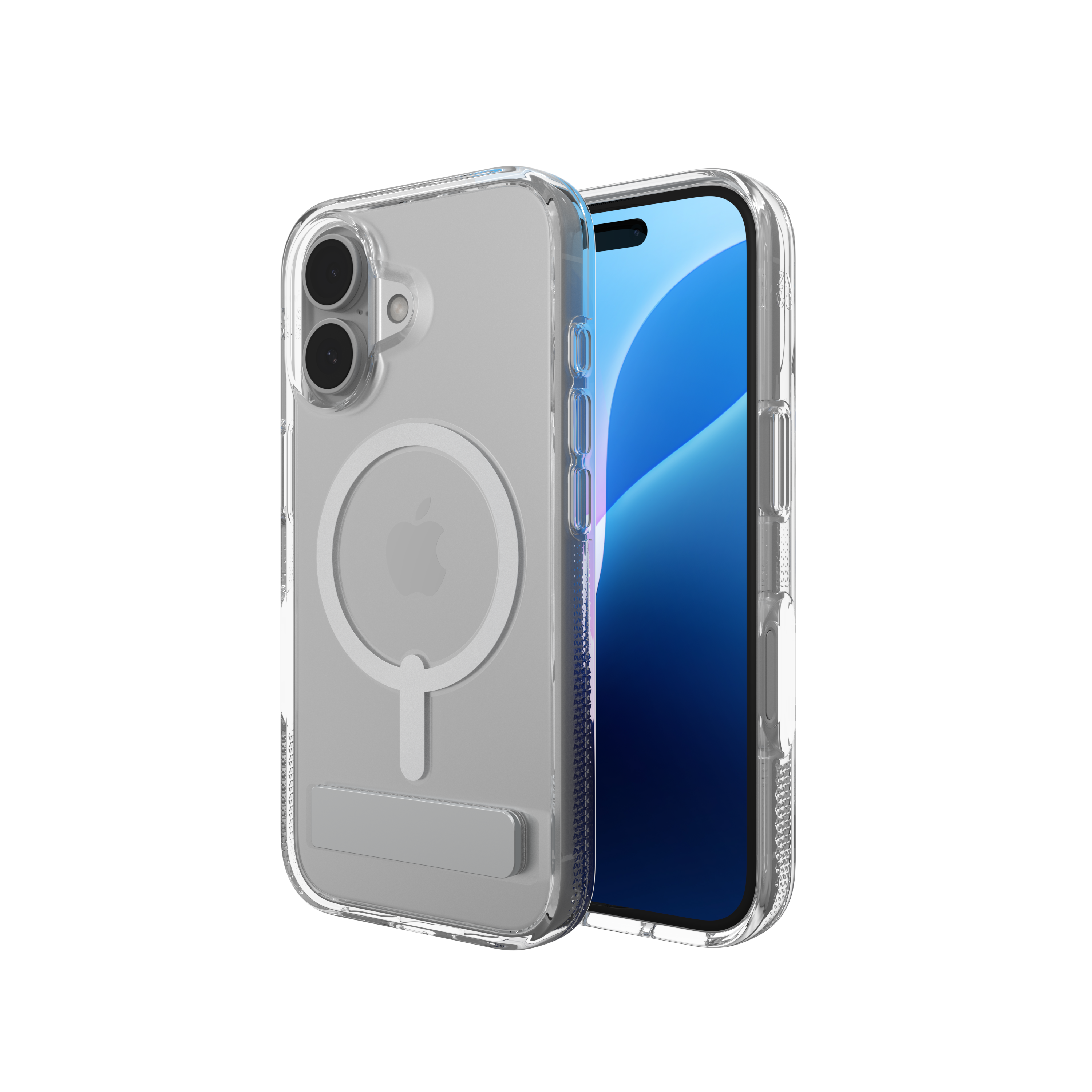 Alt View 4. ZAGG - Crystal Palace Snap MagSafe Compatible Case w/ Kickstand for Apple iPhone 16 - Clear.