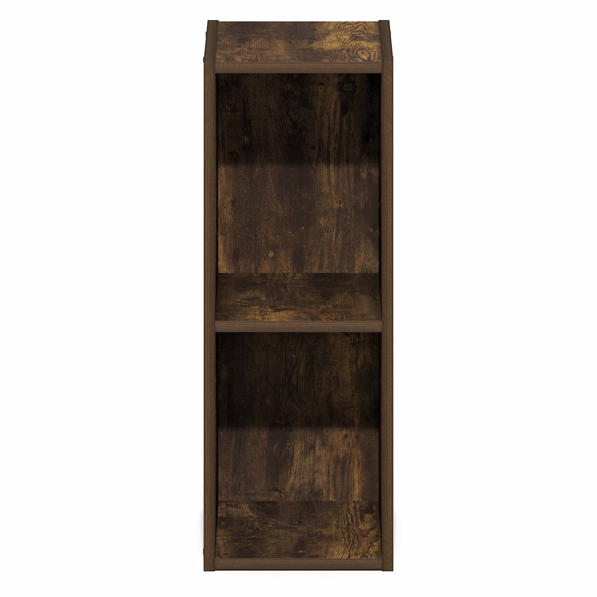 Alt View 5. Furinno - FULDA Book Shelf, Narrow Bookshelf, Bookcase with 8-In Width Storage Shelf, for Living Room, Bedroom, Home Office - Amber Pine.