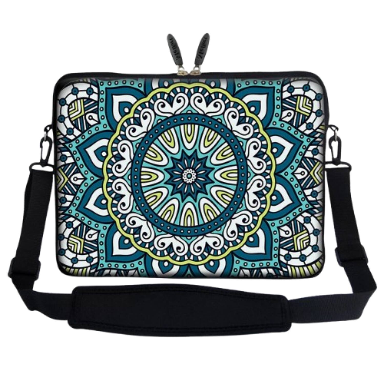 Angle. Home Collection - 15–15.6 Inch Laptop Sleeve Bag with Adjustable Shoulder Strap, Water-Resistant Neoprene - Multi-color.