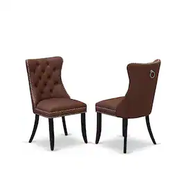East West Furniture - Parson Dining Room Chairs - Black