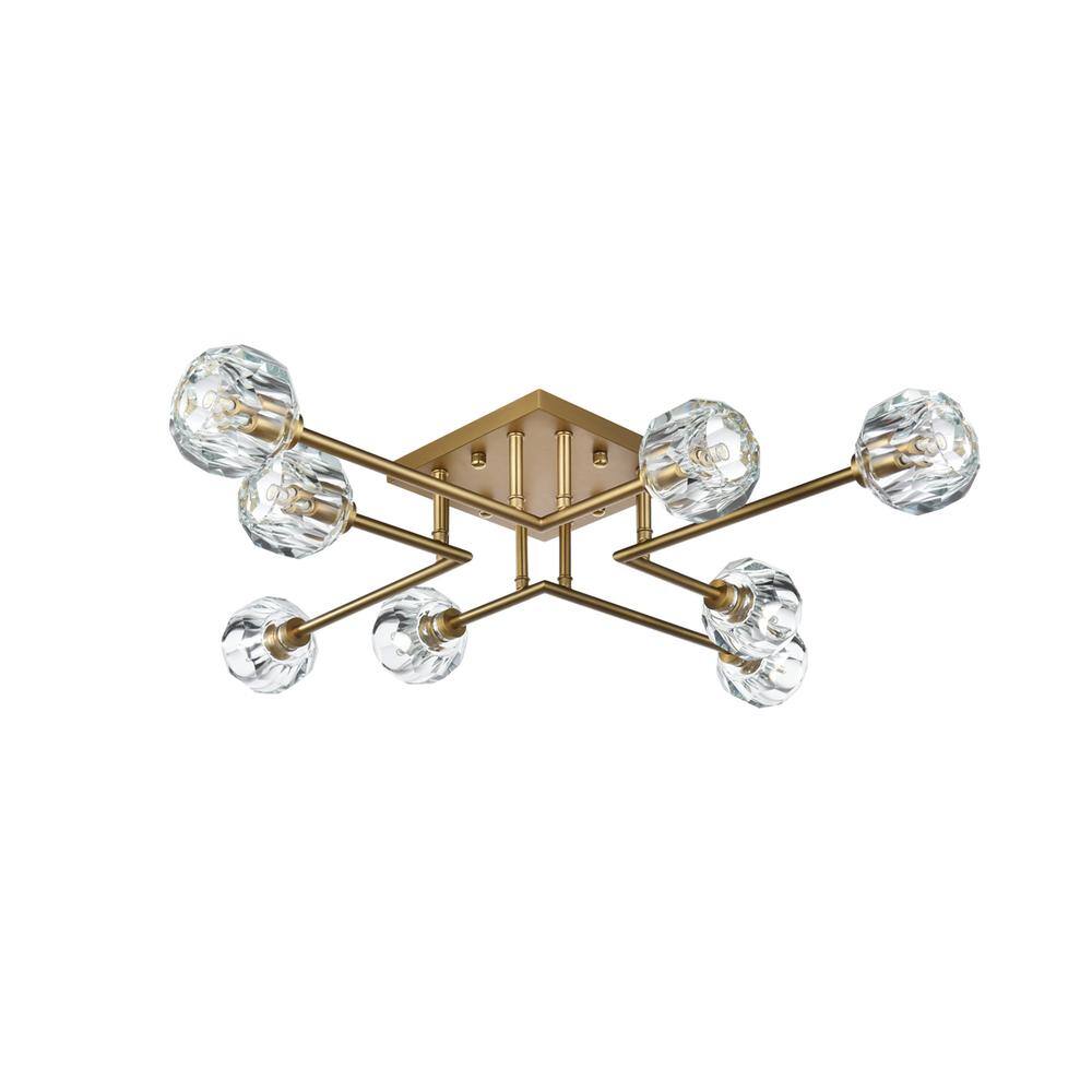 Alt View 4. Elegant Lighting - Eren 31 inch Flush Mount in Satin Gold - Satin Gold.