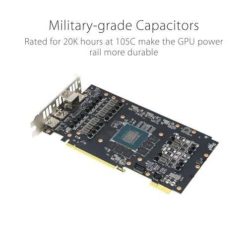 Military-grade Capacitors Rated for 20K hours at 105C make the GPU power rail more durable