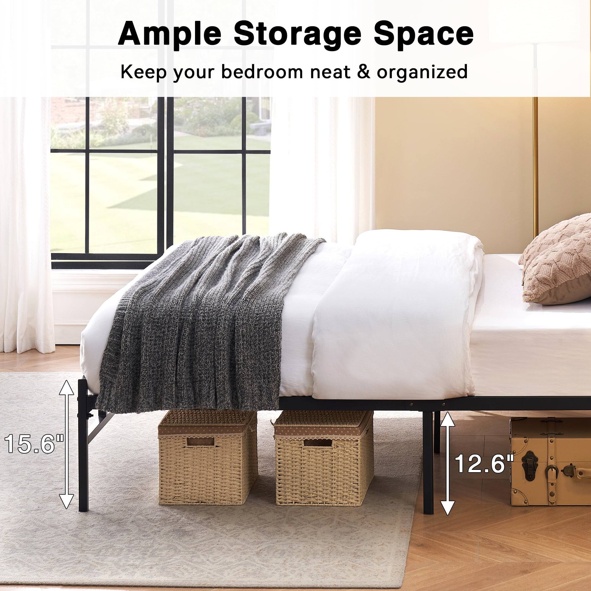 Ample Storage Space  
Keep your bedroom neat & organized  

15.6"  
12.6"