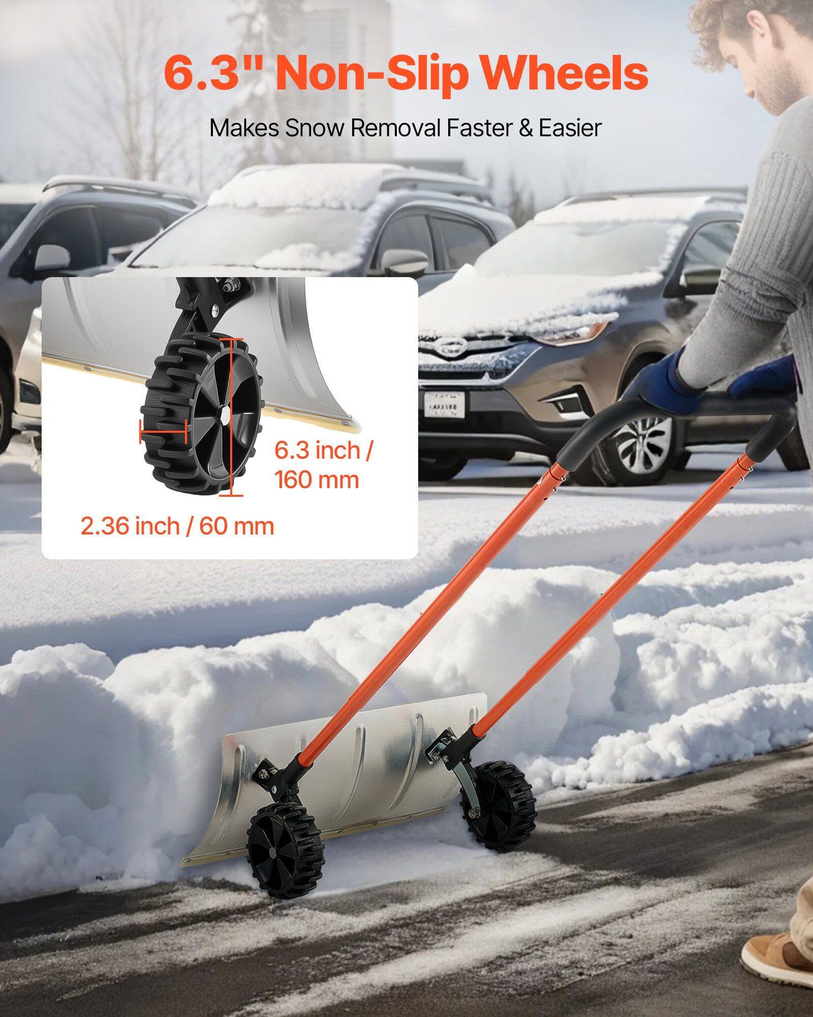 6.3" Non-Slip Wheels  
Makes Snow Removal Faster & Easier  

6.3 inch / 160 mm  
2.36 inch / 60 mm