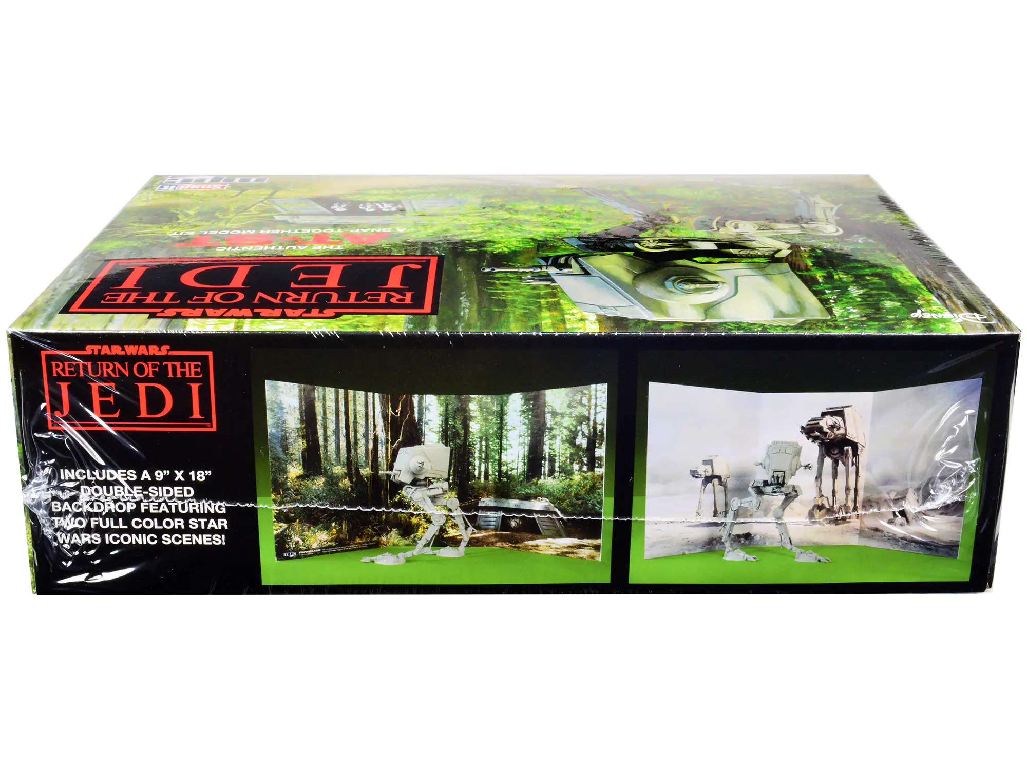 PEEL OFF A908 2IUU-UN dE 1N AUTHENTIC H JEDI THE OF RETURN STARWARS dae STARWARS RETURN OF THE JEDI INCLUDES A 9" X 18" DOUBLE SIDED BACKDROP FEATURING TWO FULL COLOR STAR WARS ICONIC SCENES!