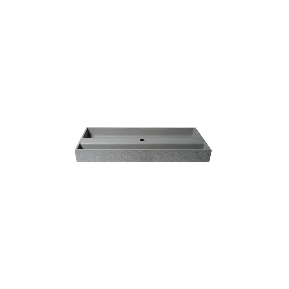 Alt View 1. Alfi - 48" Solid Concrete Gray Matte Trough Sink for the Bathroom - Gray.