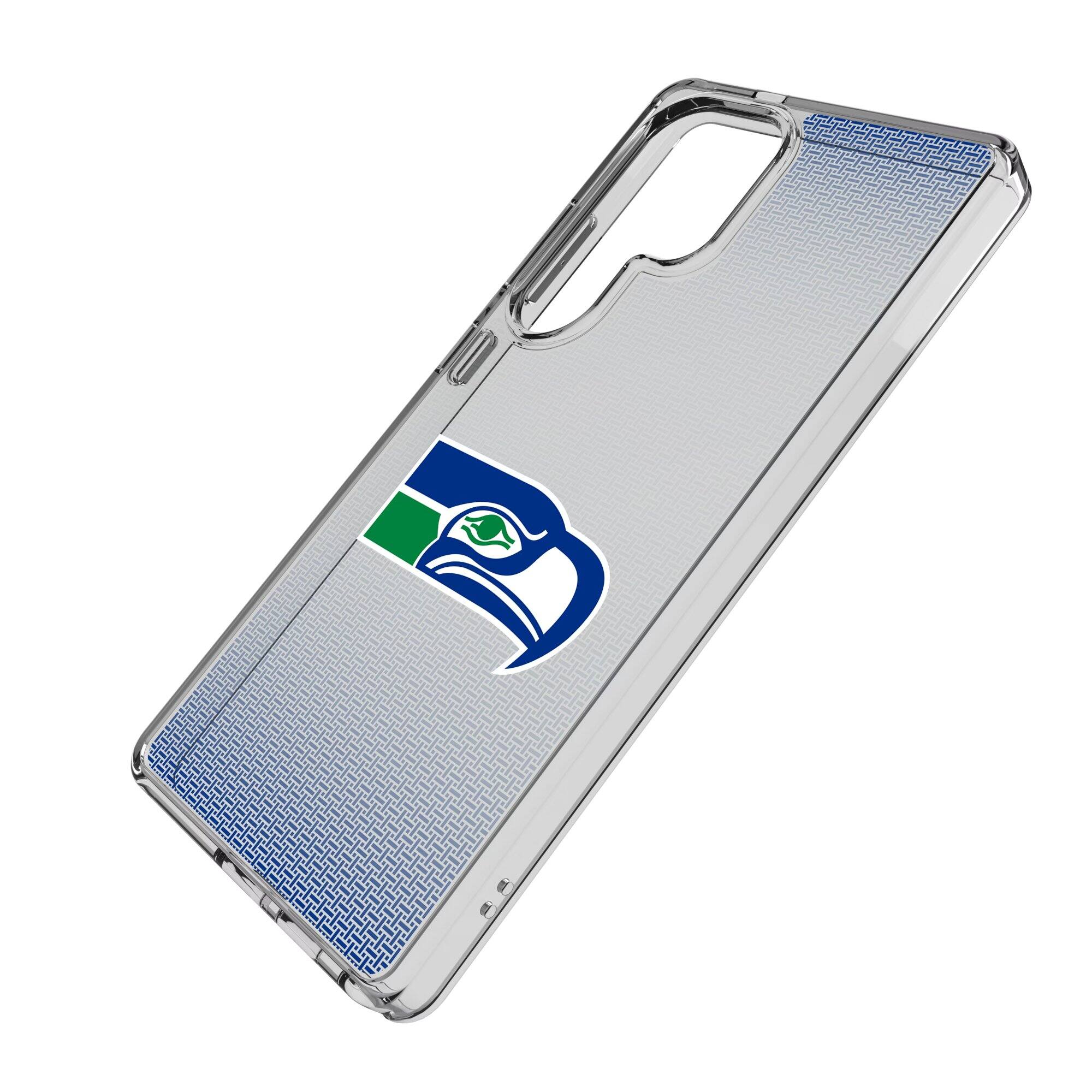 Alt View 1. Keyscaper - Seattle Seahawks Linen Logo Galaxy Clear Case - S23 - Multicolor.