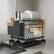 Front. Malletson - 2-Tier Anti-Rust Dish Drying Rack with Drainage Spout Kitchen Organizer with Cutting Board Holder - Black.