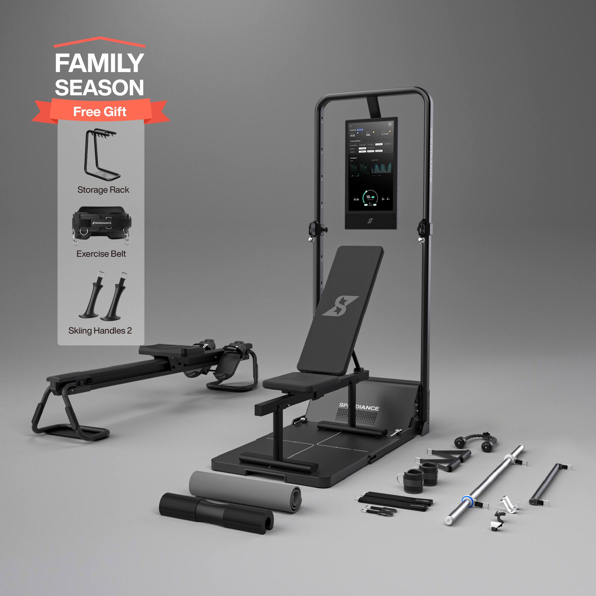 Speediance - Smart Home Gym, Gym Monster 2 Family Plus, Smart AI-Powered Multi-Functional Smith Machine for Home Workout - Black