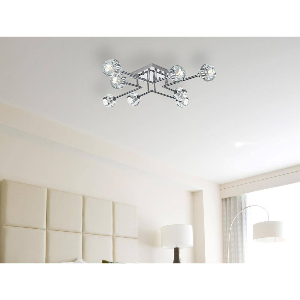 Angle. Elegant Lighting - Eren 31 inch Flush Mount in Chrome - Chrome.
