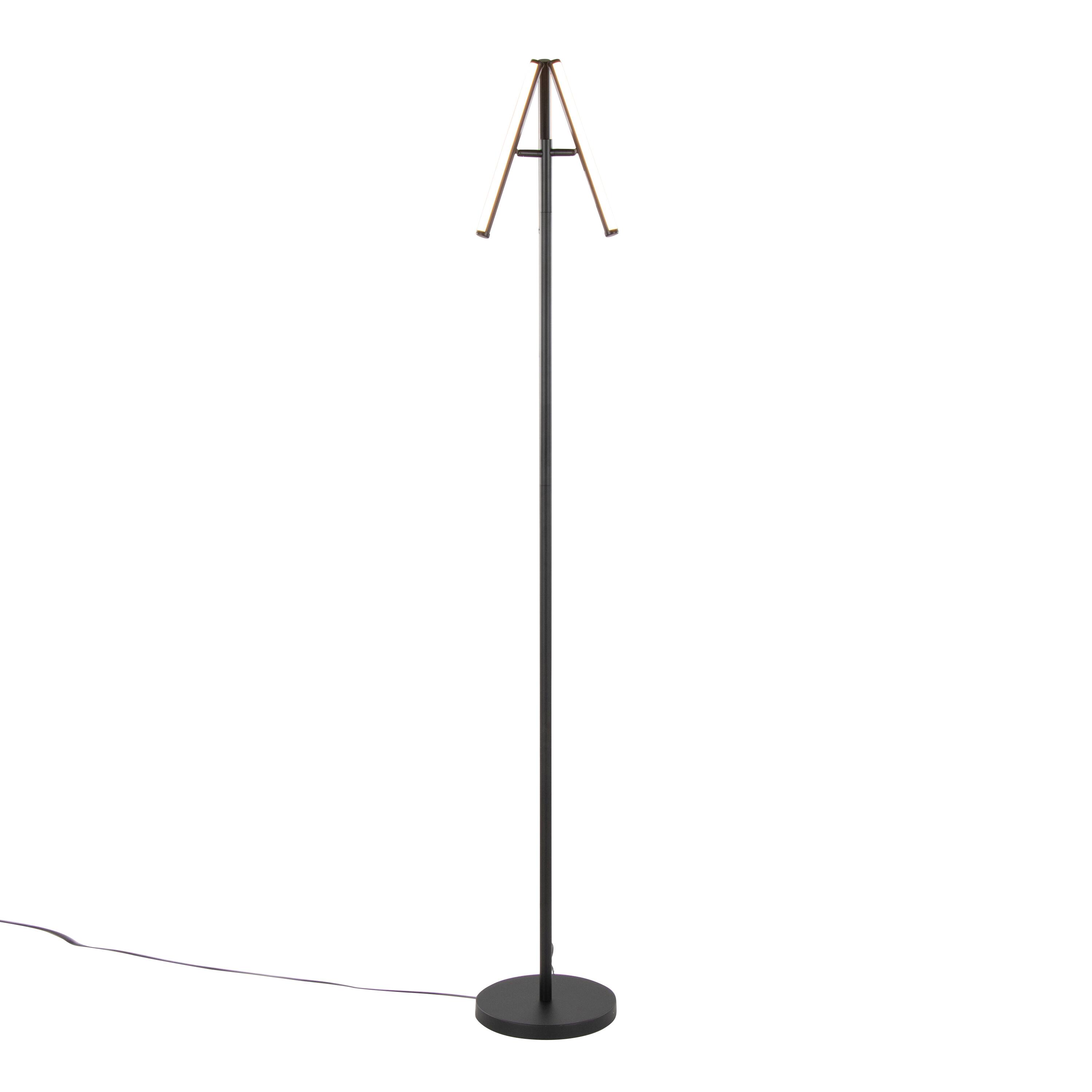 Back. Loheer - Loheer 65-Inch Black Swivel Reading Light Minimalist Task Lamp - Black.