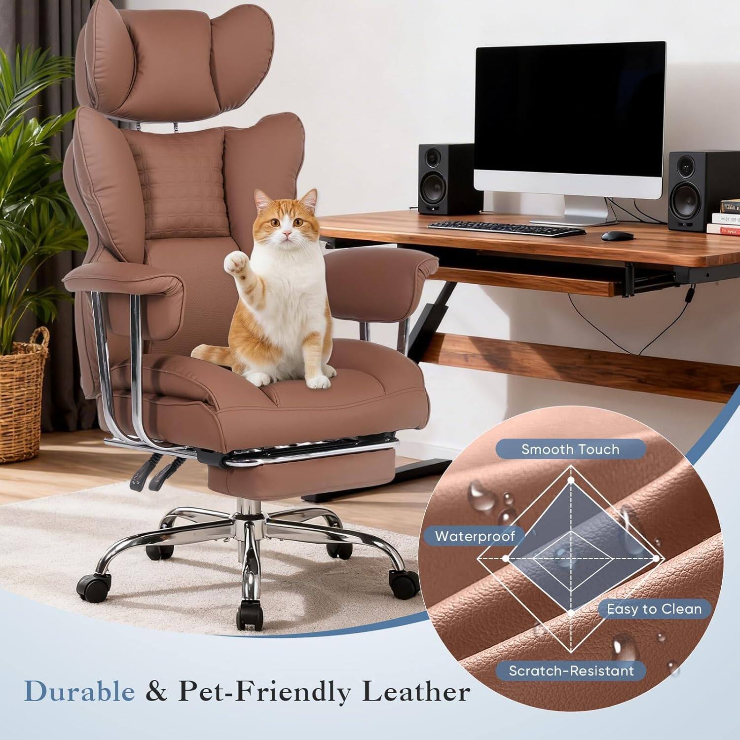Smooth Touch Waterproof Easy to Clean Scratch-Resistant Durable & Pet-Friendly Leather