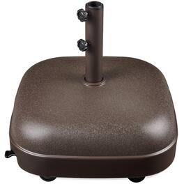 Best Choice Products - 123lb Capacity Fillable Mobile Umbrella Base for Patio, Deck, 4 Wheels - Dome Square - Brown