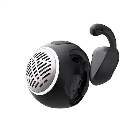 Front. BEARSOLIM - AI translation headphones Mini - portable outdoor 2 - in - 1 wireless speaker - headset - Black.