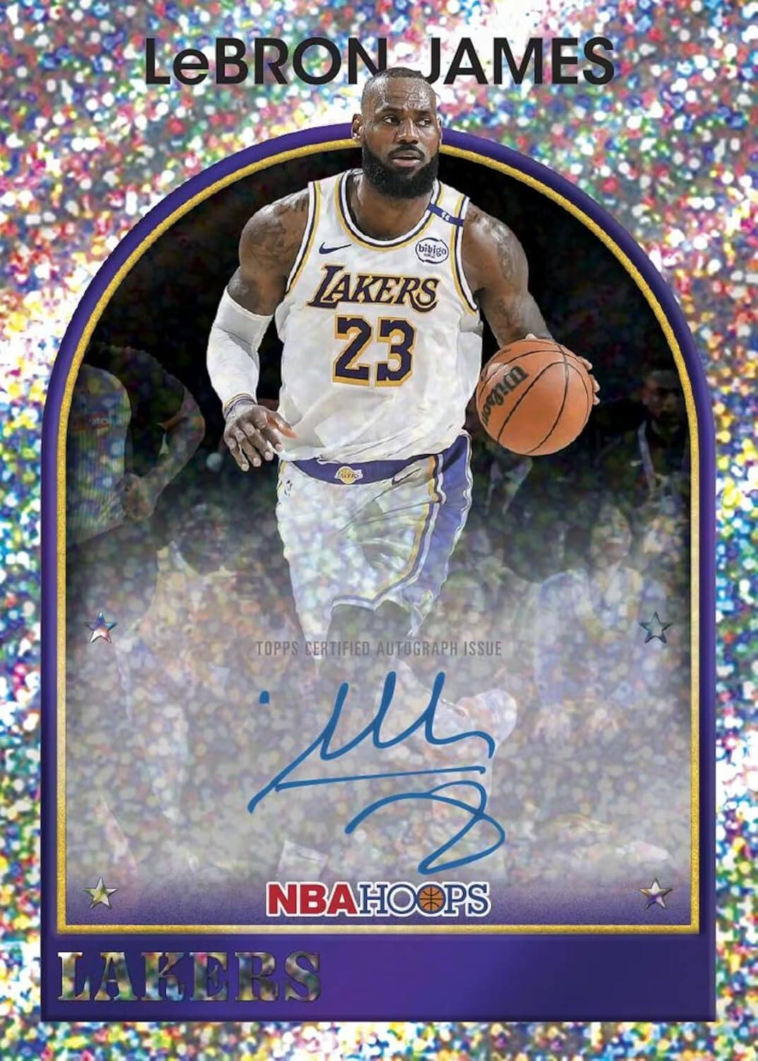 LeBRON JAMES bibigo LAKERS 23 Wilson Ck TOPPS CERTIFIED AUTOGRAPH ISSUE NBAHOOPS PS LAKERS