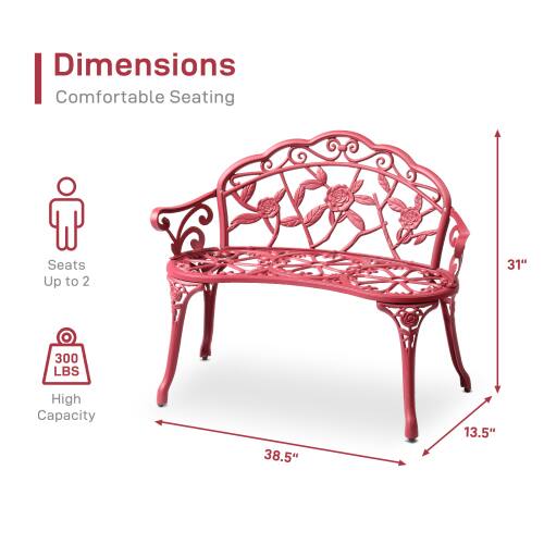 Dimensions  
Comfortable Seating  
Seats Up to 2  
31"  
300 LBS High Capacity  
38.5"  
13.5"