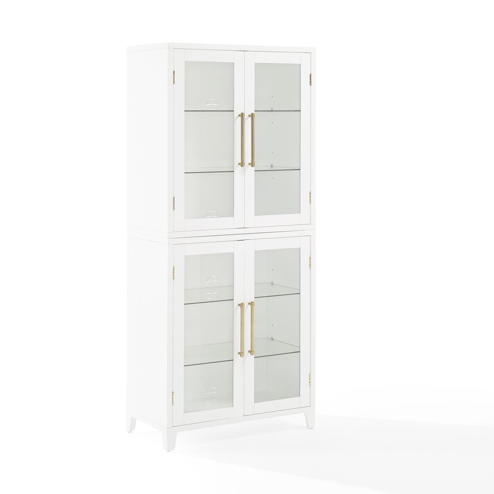 Alt View 5. Crosley Furniture - Roarke Glass Door Kitchen Pantry Storage Cabinet - White.