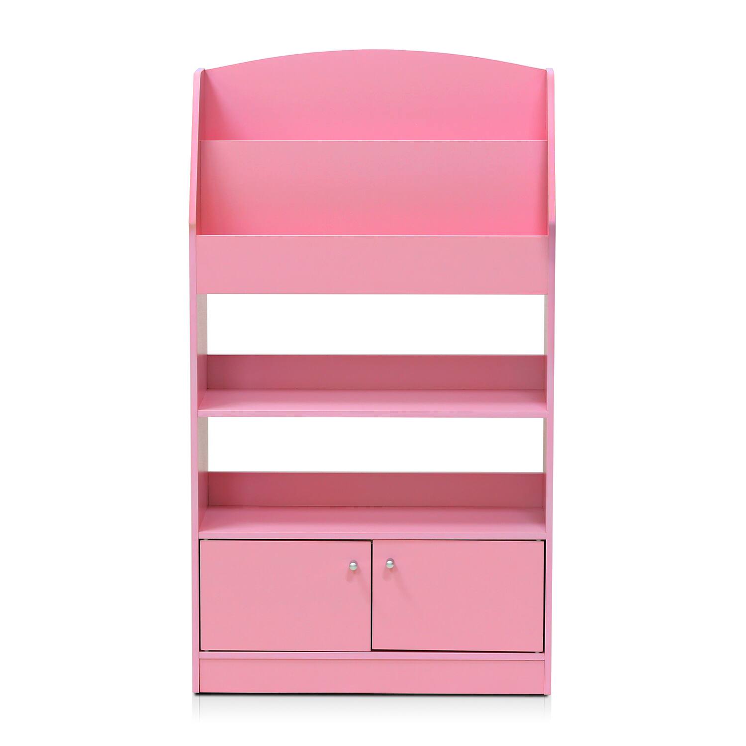 Alt View 1. Furinno - Lova MagazineBookshelf with Storage Cabinet - Pink.