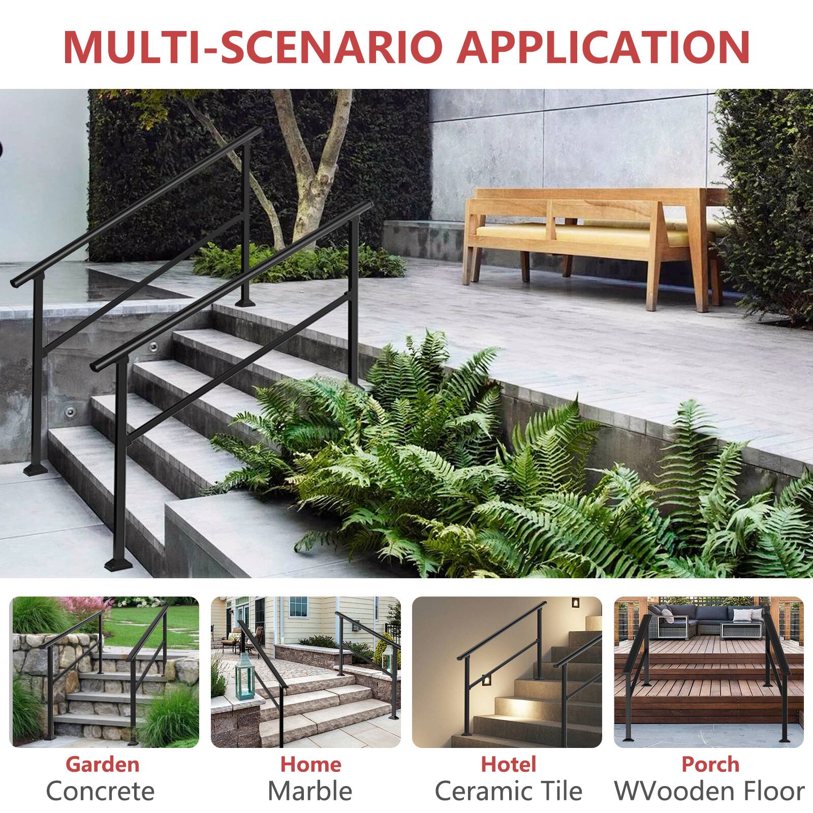 MULTI-SCENARIO APPLICATION

- Garden Concrete
- Home Marble
- Hotel Ceramic Tile
- Porch Wooden Floor