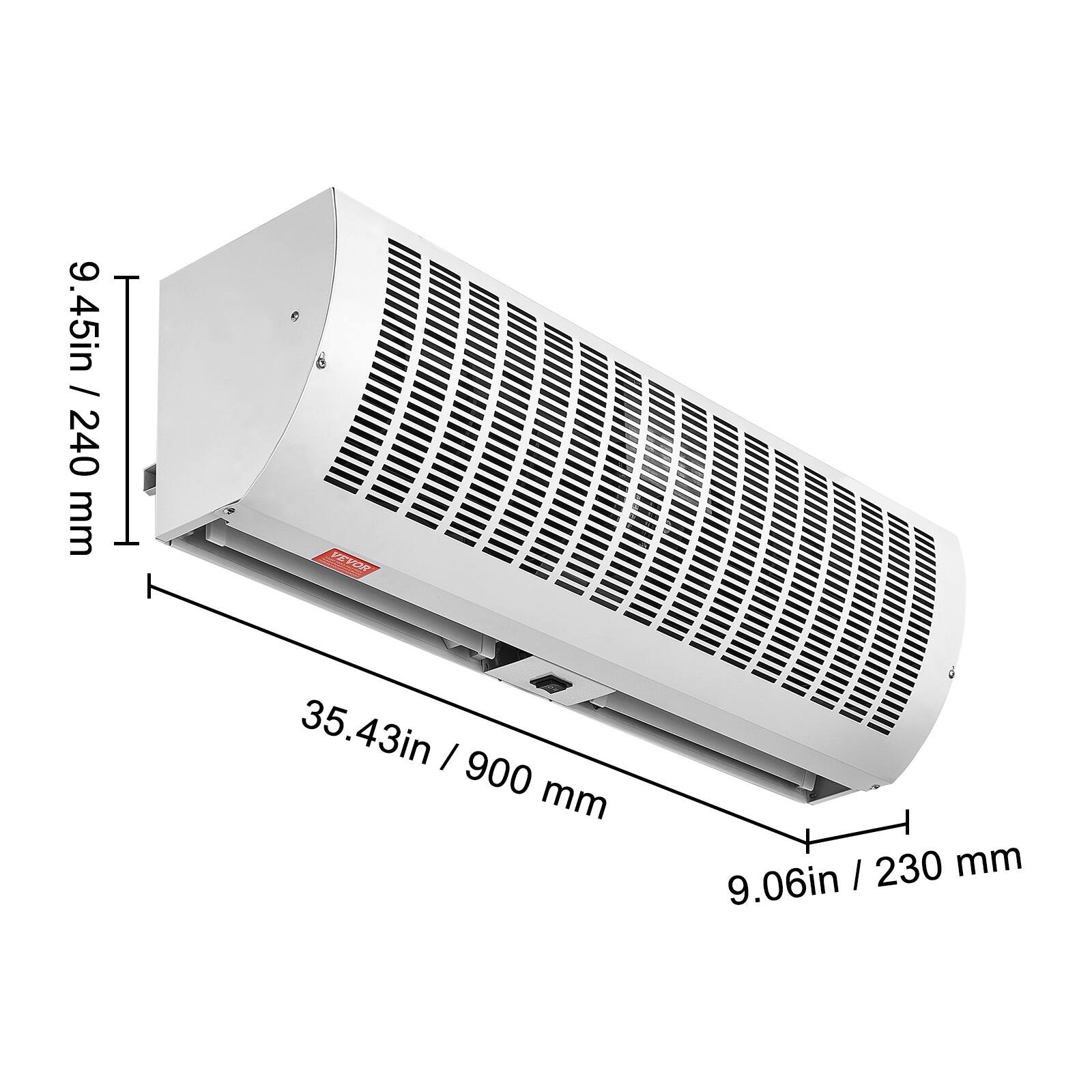 9.45in / 240 mm  
35.43in / 900 mm  
9.06in / 230 mm