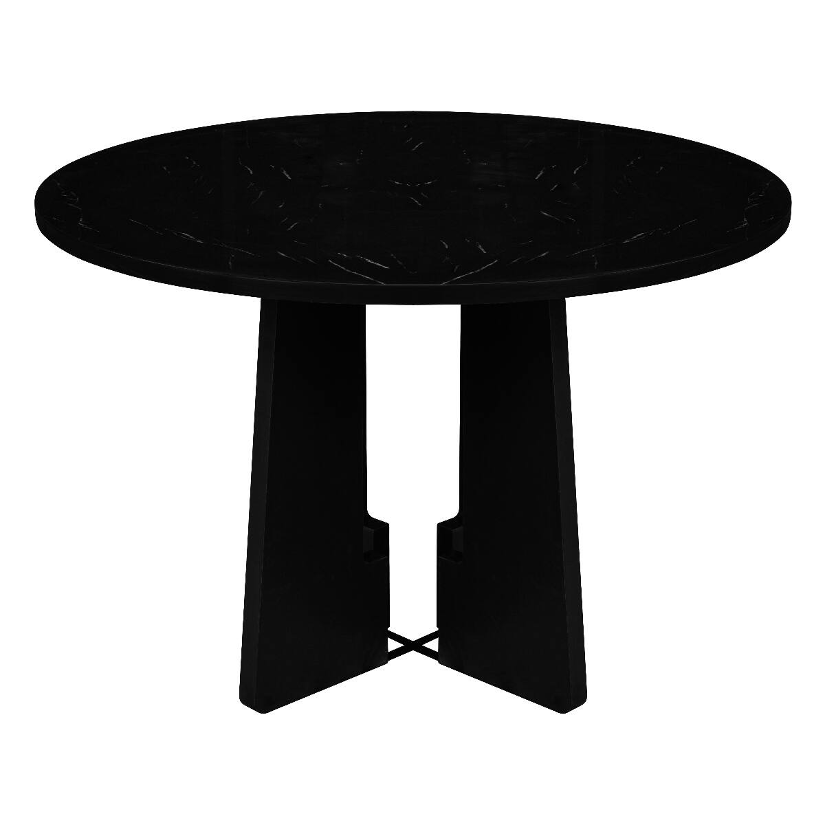 Loheer 43 inch Round Dining Table, Faux Marble Top, Mid Century Modern ...