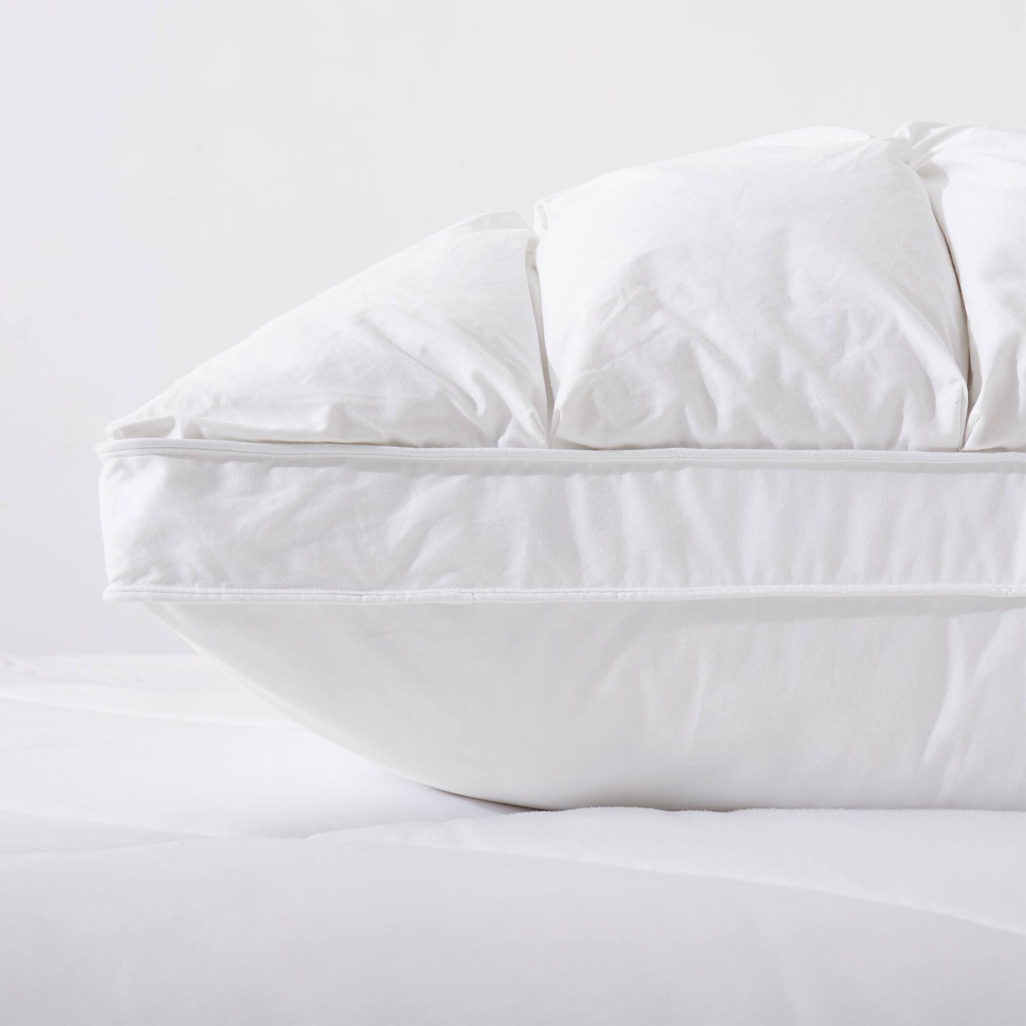 Alt View 1. Puredown - Puredown 2 Pack Luxury Puffy Gusseted Down Bed Pillows with Pinch Pleat Design, King - White.