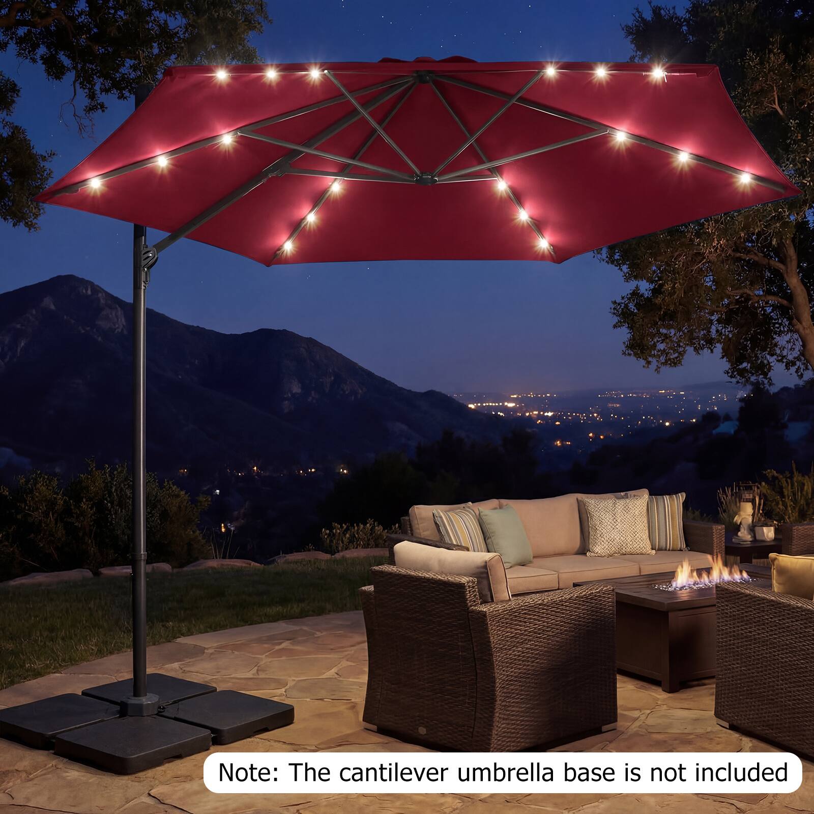 Note: The cantilever umbrella base is not included.