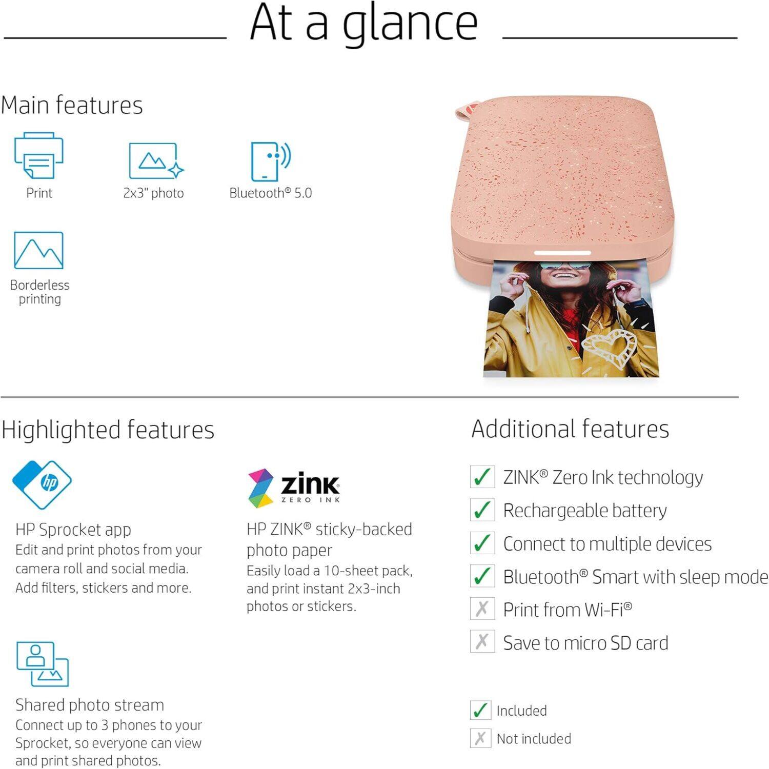 HP Sprocket 2x3