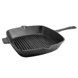 Gibson - General Store Addlestone 10 inch Square Preseasoned Cast Iron Grill Pan - Black