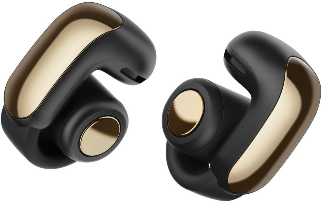 Angle. Bose - Bose Ultra Open Earbuds Bundle with Fast Charger -Water Resistant, Up to 48 Hrs of Playtime, (Desert Gold) - Desert Gold.