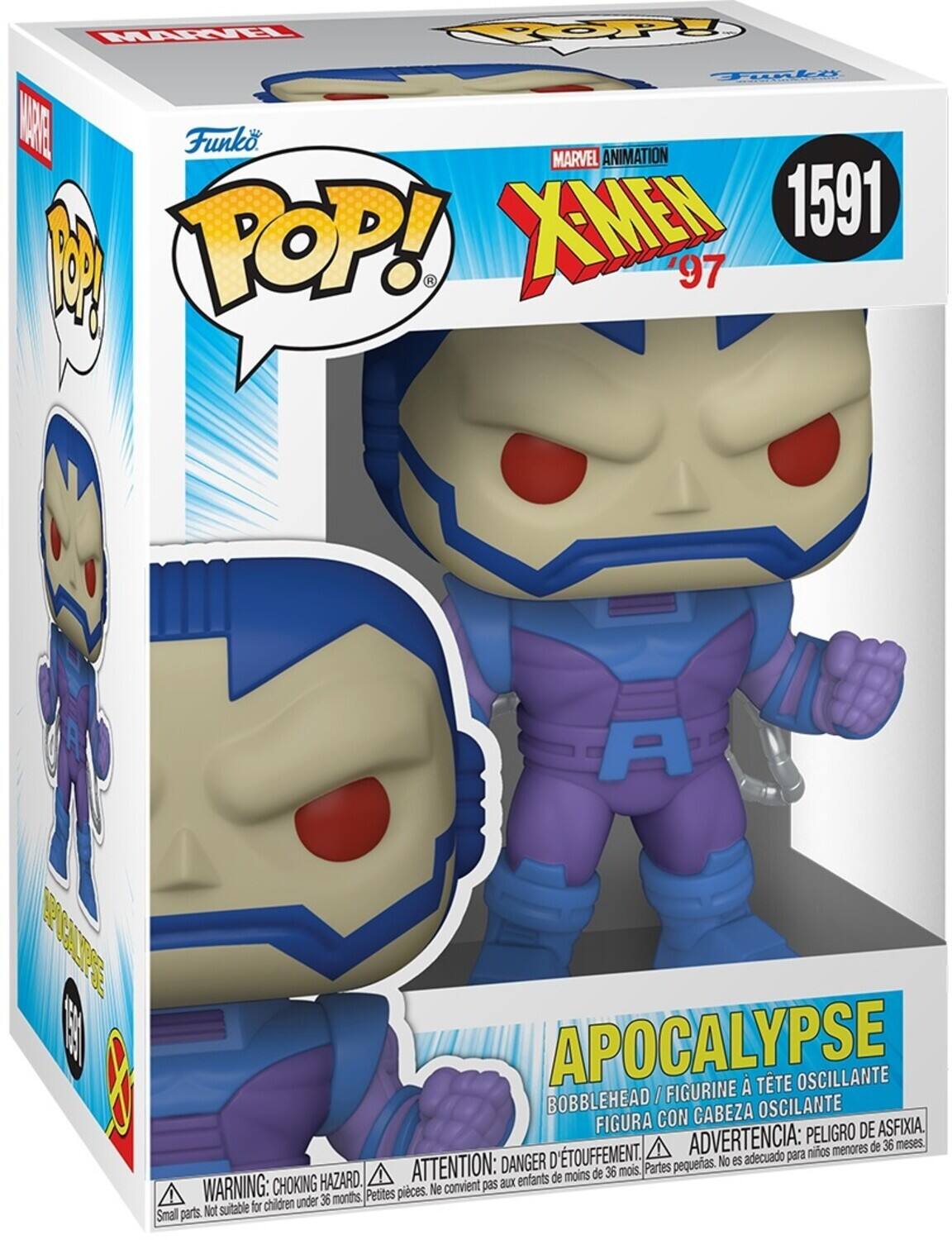 Funko POP! MARVEL ANIMATION X-MEN '97 1591 APOCALYPSE BOBBLEHEAD / FIGURINE CON CABEZA OSCILANTE FIGURA PELIGRO DE ASFIXIA. D'TOUFFEMENT. ADVERTENCIA: adecuado para niños menores de 36 meses. DANGER petites. No es HAZARD. ATTENTION: aux enfants de moins de 36 mois. Partes WARNING: CHOKING Petites pieces. Ne convient pas children under 36 months Not suitable for Small parts.