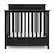 Left. Storkcraft - Petal 4-in-1 Convertible Mini Crib - Black.