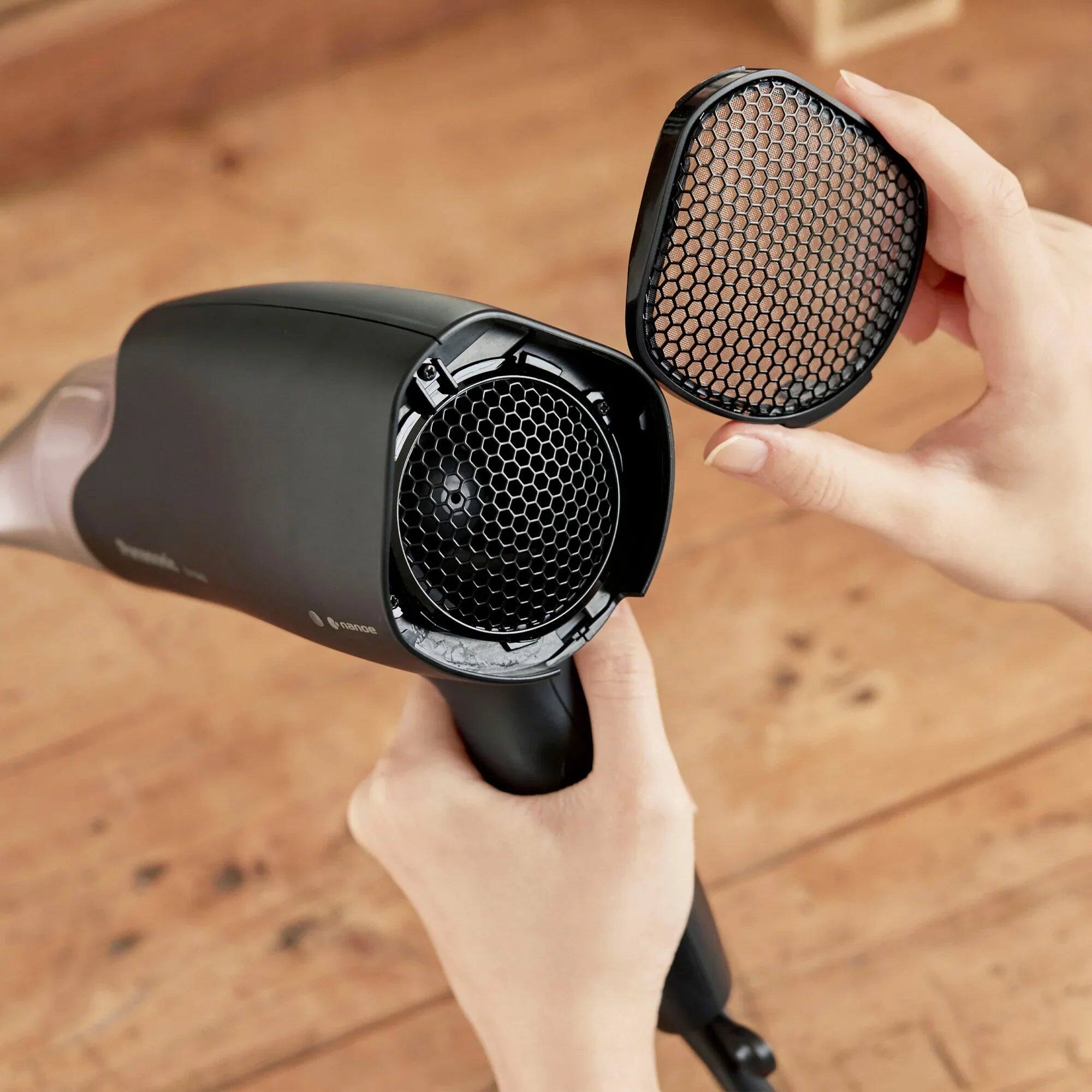 Alt View 10. Panasonic - nanoe™ Hair Dryer with Oscillating Quick-Dry Nozzle - Rose Gold / Black.