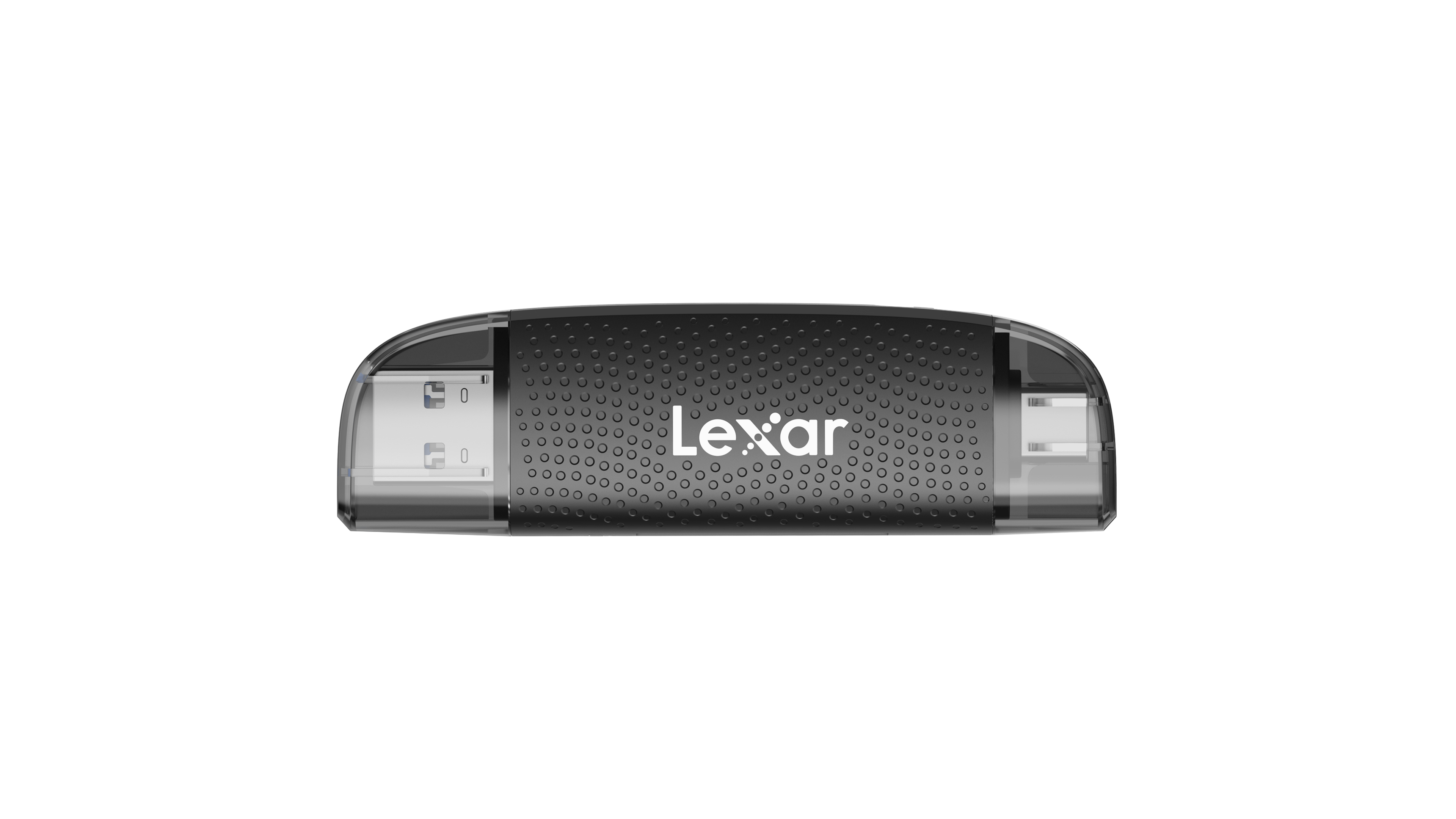Front. Lexar - Dual-Slot USB-A/C Reader - Black.