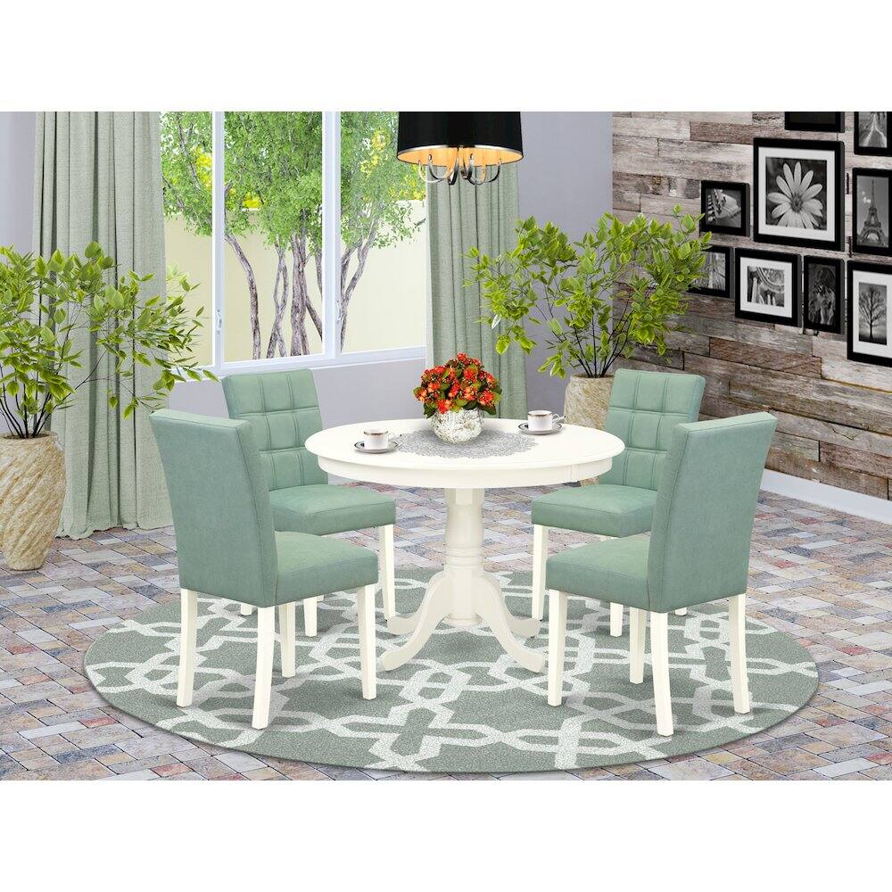 Alt View 7. East West Furniture - 5 Piece Dining Room Table Set contain A Modern Kitchen Table - White.