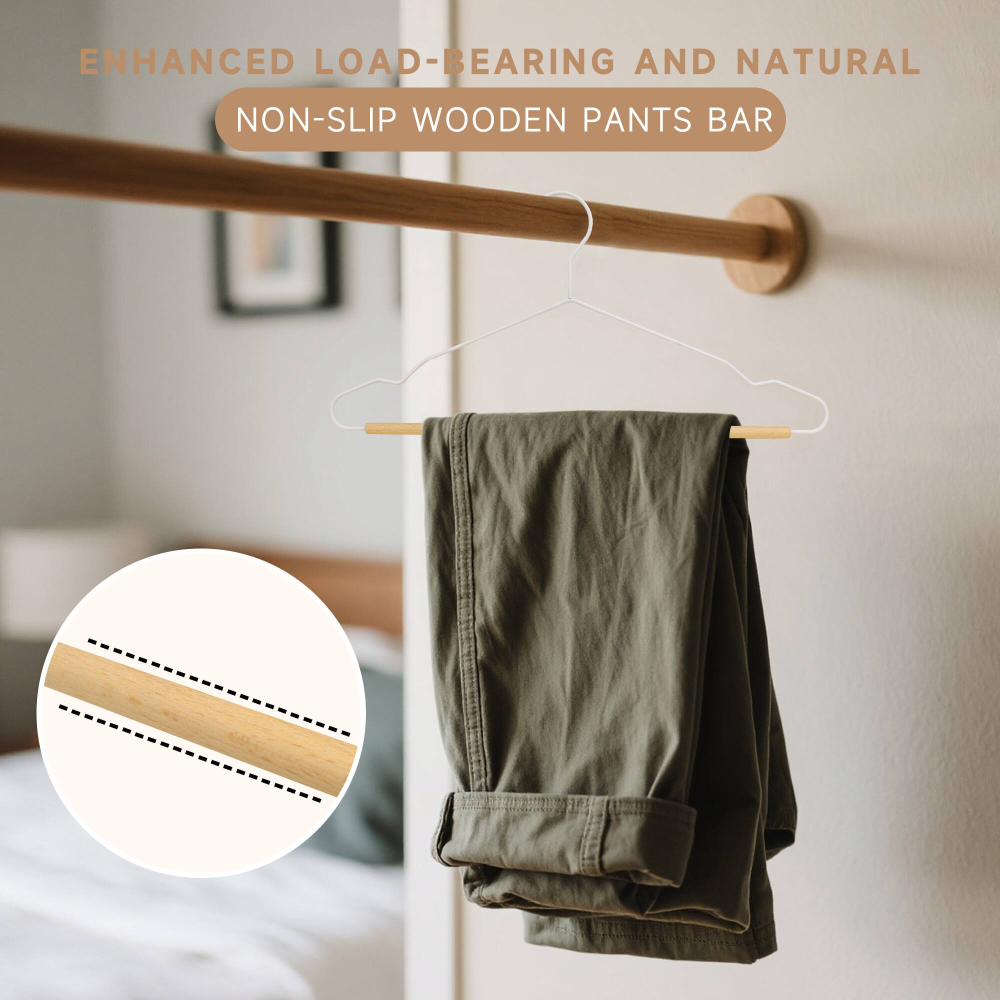 ENHANCED LOAD-BEARING AND NATURAL  
NON-SLIP WOODEN PANTS BAR