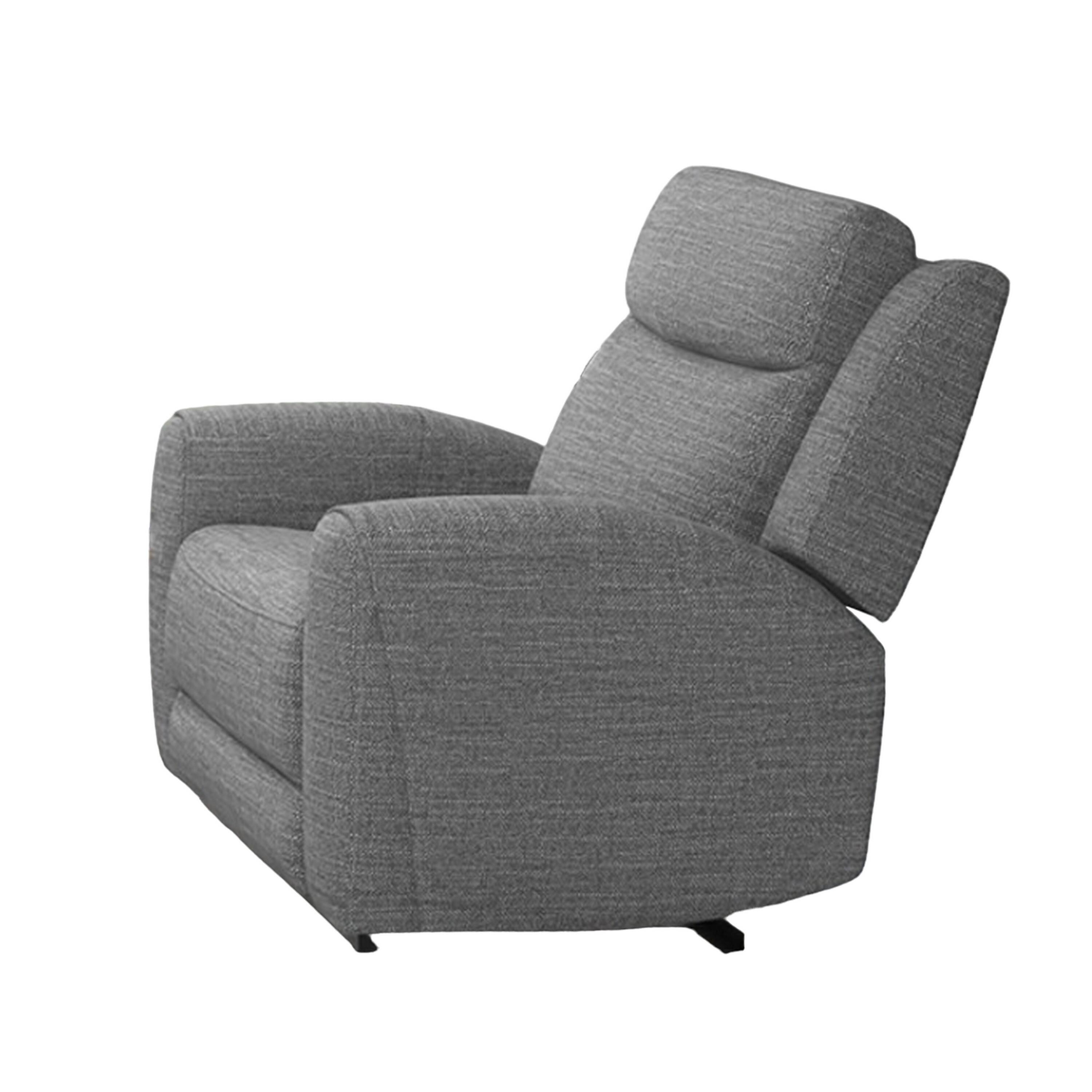 Alt View 1. Manhattan Lane - Cory Manual Recliner Chair, Contour Armrests, Solid Wood - Gray.