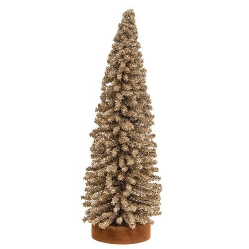 Front. BreeBe - Champagne Gleam Bristle Tree 10" - Champagne, Brown.
