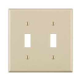 Leviton - 2 gang Nylon Toggle Wall Plate 1 pk (Case of 25) - Light Almond