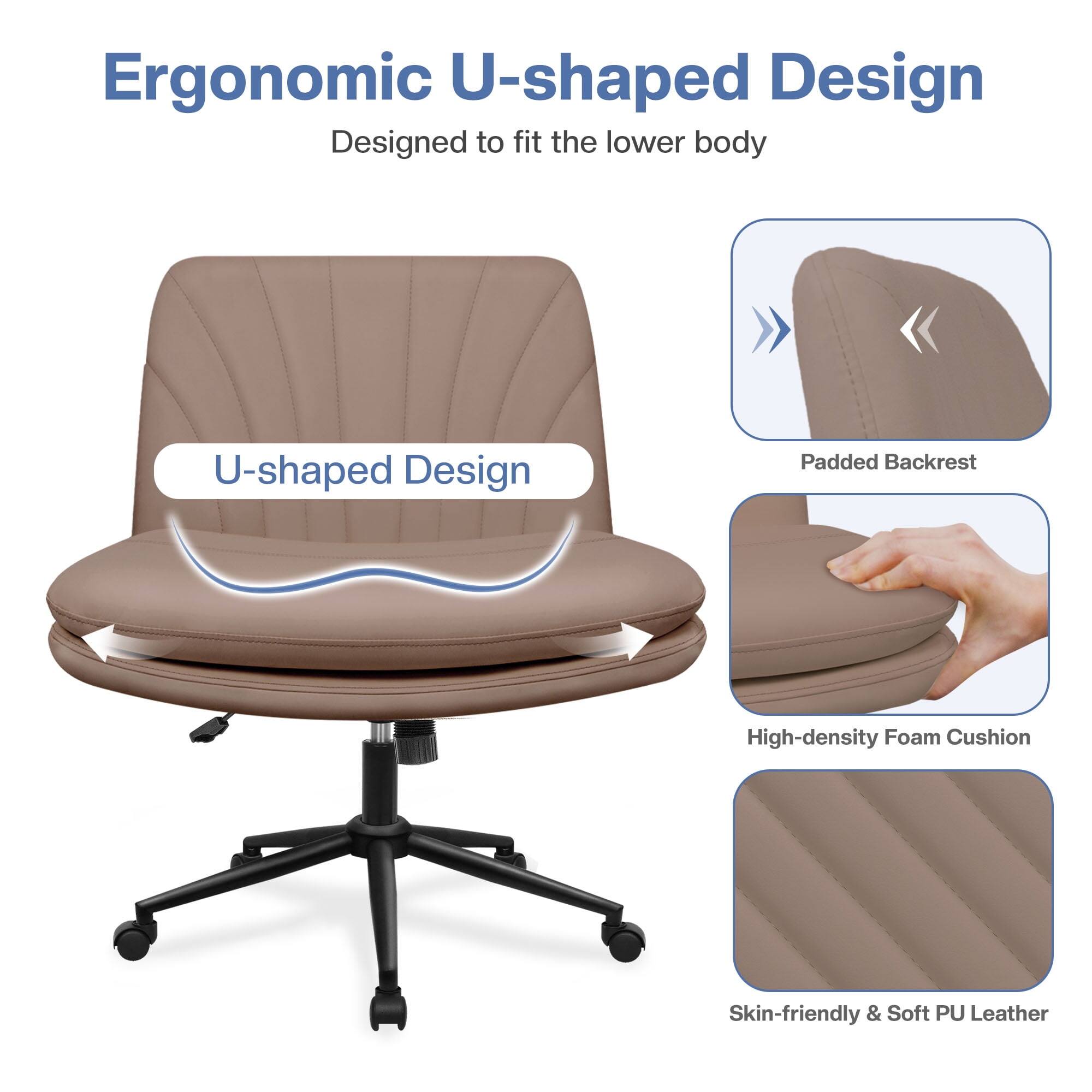 Ergonomic U-shaped Design  
Designed to fit the lower body  

- U-shaped Design  
- Padded Backrest  
- High-density Foam Cushion  
- Skin-friendly & Soft PU Leather