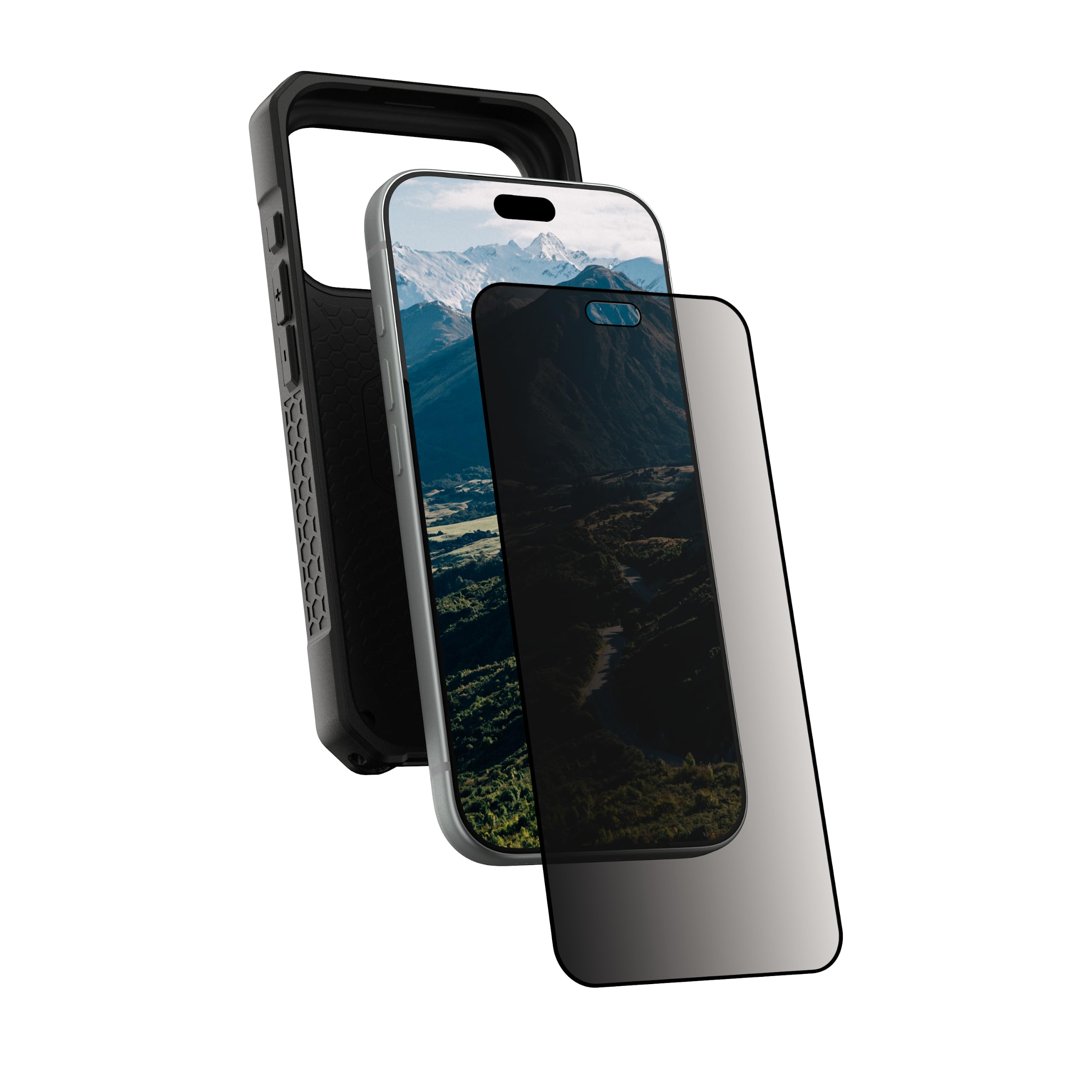 Alt View 5. UAG - iPhone 18 Pro/iPhone 17 Pro Privacy Screen Protector, Tempered Glass, 30-degree, 2-Way Privacy - Privacy Tint.