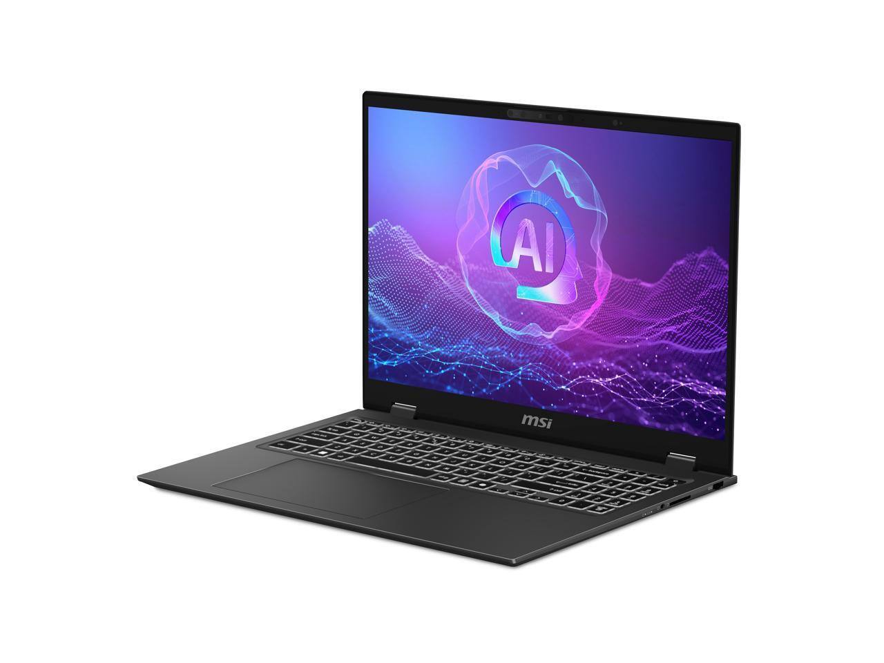 Alt View 2. MSI - MSI Prestige 16 AI Evo 16” UHD+ OLED Laptop - Intel Core Ultra 7 255H 2025 - Intel Arc Graphics - 16GB RAM - 1TB Storage - Stellar Gray.