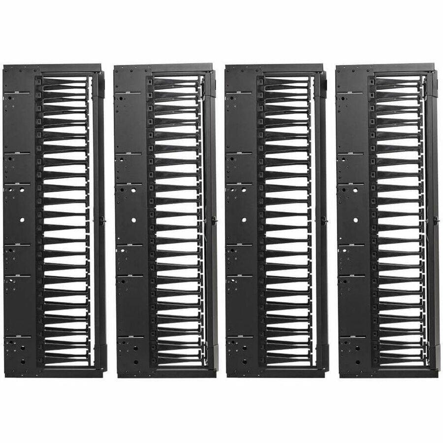 Alt View 2. Tripp Lite - Eaton Tripp Lite Series High-Capacity Vertical Cable Manager - Deep Double Finger Duct with Cover, Double Sided, 6 in. - Black.