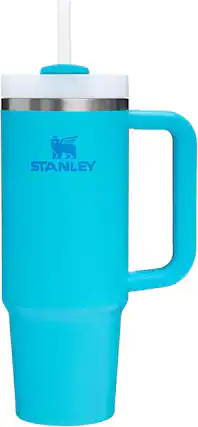 Front. Stanley - STANLEY Quencher H2.0 Tumbler with Handle and Straw 30 oz - Blue.