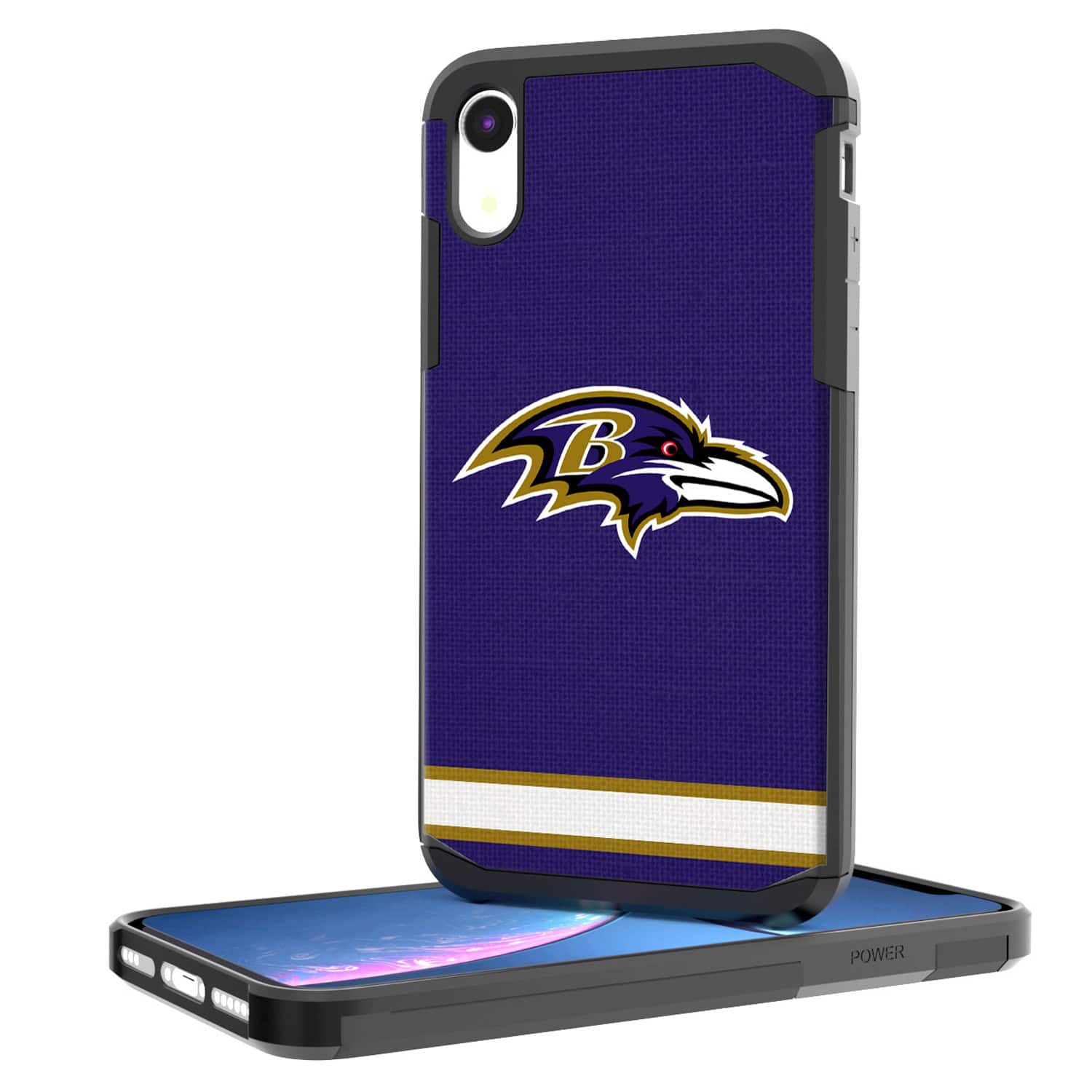 Keyscaper - NFL - Baltimore Ravens iPhone Rugged Stripe Design Case - 15 Pro Max - Multicolor