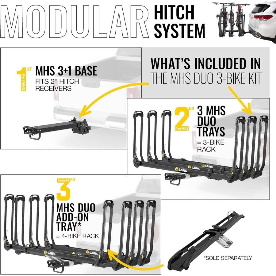 Modular Bike Rack Saris MHS Hitch Bike Rack 3 Bikes Modular Bike Rack Hitch System for ...