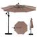 Front. Costway - Costway 10 FT Solar Offset Hanging Umbrella with 96 Solar Multi-colored Flowing LED Lights - Brown.