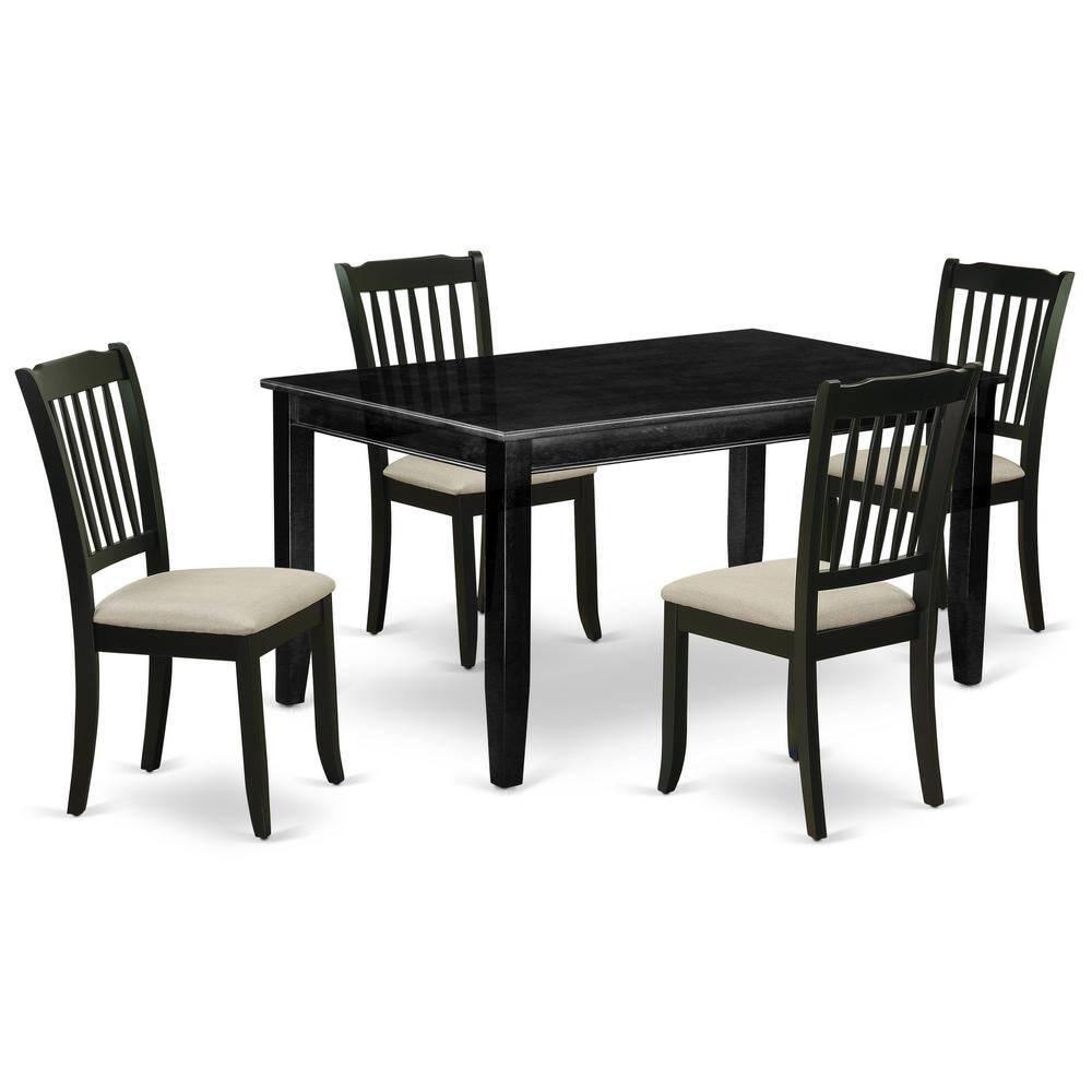 Back. East West Furniture - Dining Room Set Black - Brown.