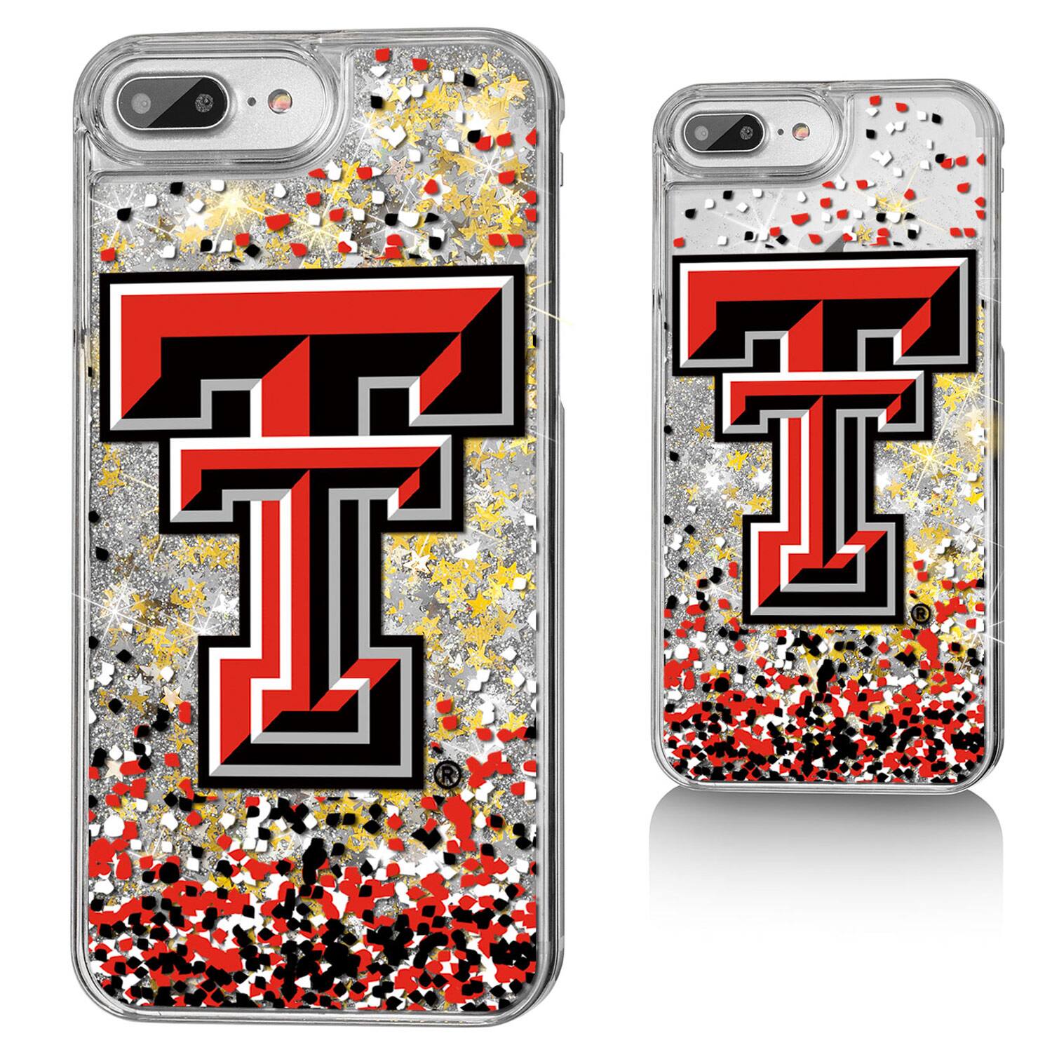 Front. Keyscaper - Texas Tech Red Raiders iPhone Glitter Confetti Design Case - Multicolor.