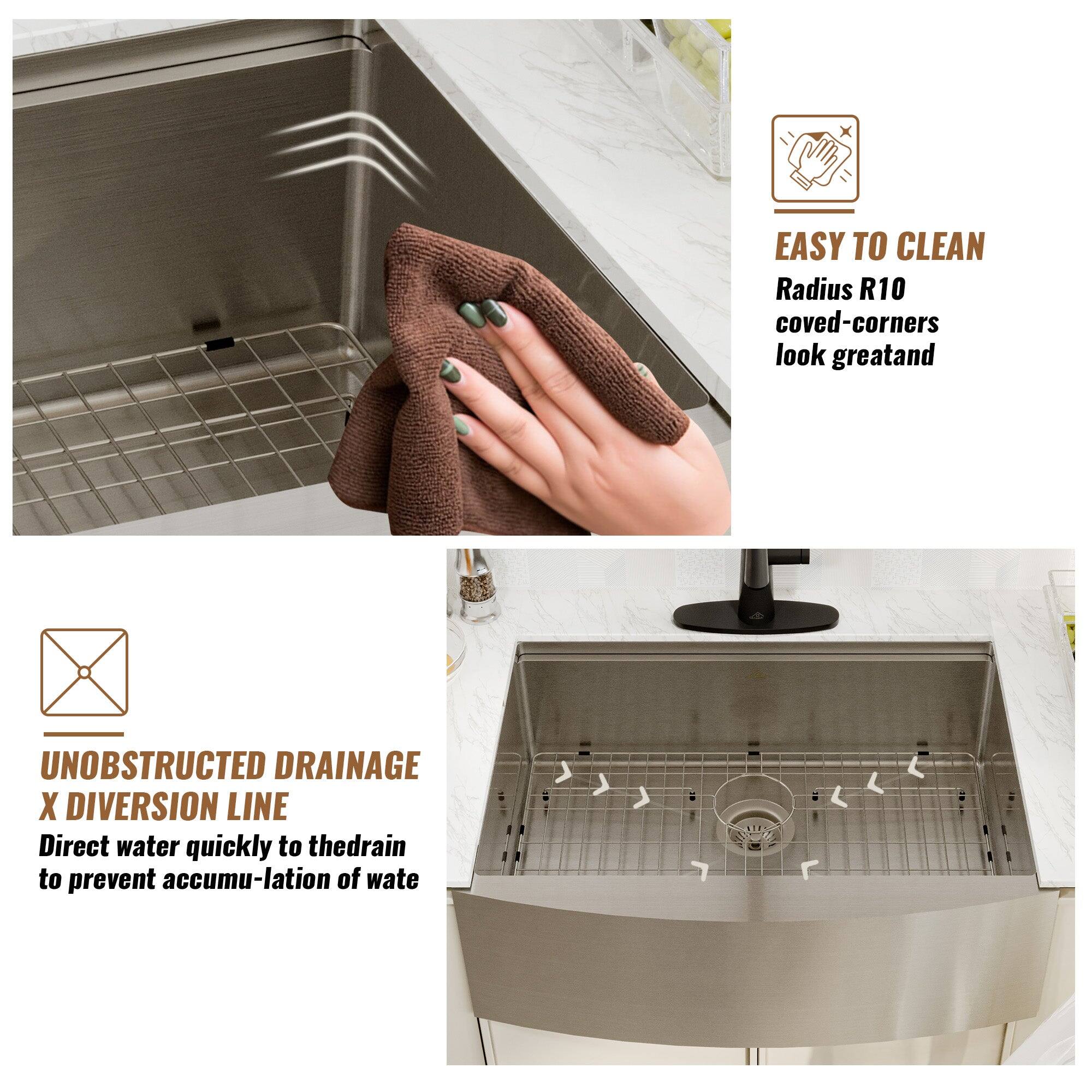 EASY TO CLEAN Radius R10 coved-corners look greatand
UNOBSTRUCTED DRAINAGE X DIVERSION LINE Direct water quickly to thedrain to prevent accumu-lation of wate